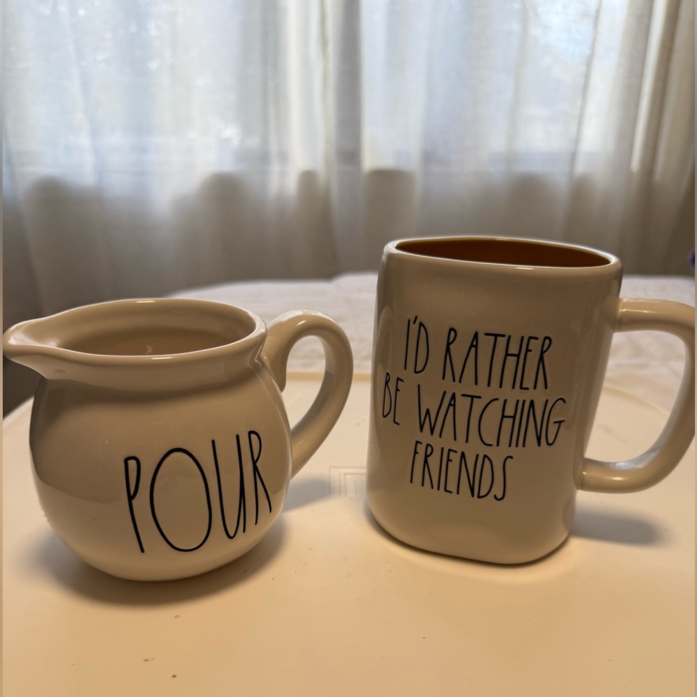 Rae Dunn- Ceramic Mug and Creamer Set